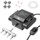 AQQA Powerful Aquarium Air Pump Adjustable Fish Oxygen Aerator Pump for Basement Aquarium Ponds Hydroponic 4 Outlets Commercial Air Pump Bubbler with Accessories for Fish Tank Up to 600Gal(10W,237GPH)