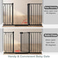 Fairy Baby Extra Wide Baby Gate Black 62-67 Inch Wide, Walk Through Pressure Mounted No Drill, Long and Large Tension Gate for Pet and Kids