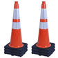 OrangeStar 6-Pack 28" Traffic Cones, Orange Safety Cones with Reflective Collars, Weighted Rubber Base for Construction, Parking Lot, Road Work, Flexible PVC, Indoor & Outdoor Use