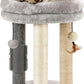 MECOOL 4in1 Small Cat Tree,Scratching Post with Tower Soft Bed, Sisal Carpet Jute Posts with Three Hanging Ball Toys and Massage Brush for Indoor Cats and Kittens