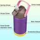 Insulated Water Bottle with Straw Lid,12 oz Stainless Steel Vacuum Metal Bottle with Silicone Handle,Violets