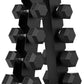 Hex Dumbbell Sets with Rack, 60-550 lb Rubber Encased Exercise & Fitness Dumbbells Set with Rack Option, Hand Weight for Strength Training, Weight Dumbbells