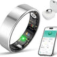 Smart Ring with Sleep Monitoring, No APP Subscription, 10-Day Battery Life, Stress/Heart Rate/Women's Health Tracker, Android & iOS Compatible (Silver, 10)