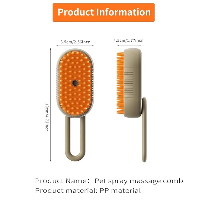 Cat Hair Steam Brush for Shedding，Cloud Care Cat Brush, 2024 Best Cat Steam Brush, Pet Steam Brush, 3-in-1 Self-Cleaning Cat Brush with 360° Rotating Arm, Detachable Silicone Bristle Head (White)