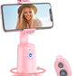 Auto Face Tracking Tripod 360° Rotating Cell Phone Photo and Video Kits Stand, No App, Phone Camera Stand with Remote and Gesture Control for Live Recording Tiktok Pink1