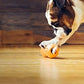 West Paw Zogoflex Qwizl Interactive Treat Dispensing Dog Puzzle Treat Toy for Dogs, 100% Guaranteed Tough, It Floats!, Made in USA, Large, Tangerine