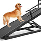 Dog Ramp, 5 Level Adjustable Height Folding Pet Ramp for High Bed, Portable Paw Ramps Large Bed Ramp for Medium & Large Old Dogs & Cats - Natural Wood Furniture Quality