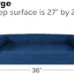 Furhaven Cooling Gel Dog Bed for Large/Medium Dogs w/ Removable Bolsters & Washable Cover, For Dogs Up to 55 lbs - Quilted Sofa - Navy (Blue), Large
