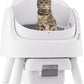 Automatic Litter Box, Open-Top Self Cleaing Litter Box with Safety Sensors and 10 L Waste Container, Suitable for Multiple Cats, White