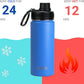 DRINCO Stainless Steel Water Bottle Spout Lid Vacuum Insulated Double Wall Water Bottle Wide Mouth (40oz 32oz 22oz 18oz 14oz) Leak Proof Keeps Cold or Hot (18 oz, 18oz Royal Blue)