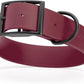 Dogline Biothane Waterproof Dog Collar Strong Coated Nylon Webbing with Black Hardware Odor- Proof for Easy Care Easy to Clean High Performance Fits Small Medium or Large Dogs, Merlot Burgundy