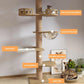 Cat Tree Floor to Ceiling,Cat Tree Height Adjustable from Floor to Ceiling（92“-114”）, Tall Climbing Tree, Equipped with Scraping Pillars, Comfortable Bed, Observation Deck, Space Capsule