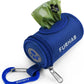 Dog Poop Bag Holder for Leash Doggie Waste Bag Dispenser Soft Fabric Puppy Potty Carrier Small Doggy Zipper Pouch with Carabiner Clip 1680D Nylon Oxford with 1 Roll of Pet Trash Bag, Royal Blue
