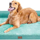 Orthopedic Washable Large Dog Bed, Dog Beds with Removable Cover, Large X XL Pet with Bolster, Washable Aqua Blue Dog Beds with Orthopedic Egg Foam for Medium Large Dogs