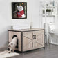 unipaws Top Opening Cat Litter Box Enclosure, Flip Top XL Extra Large Cat Box Furniture, Friendly to Elderly People, High Jumbo Automatic Litter Box Cover Hidden for Large Cat