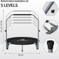 CLORIS 40in Folding Trampoline Mini Trampoline Rebounder Trampoline for Adults Fitness Trampoline with Adjustable Foam Handle, with safty Padded Cover Best Gift for Kids/Adult