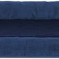 Furhaven Cooling Gel Dog Bed for Large/Medium Dogs w/ Removable Bolsters & Washable Cover, For Dogs Up to 55 lbs - Plush & Velvet L Shaped Chaise - Deep Sapphire, Large