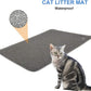Cat Open Top Litter Box with Lid, Litter Mat, Poop Lifter Scoop & Kitten Kitty Stainless Steel Feeding Dish Bowl, Starter Kit 4 Pack for Small cat Within 5 Months (Grey-Four Entries)