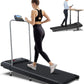 WELLFIT Auto Incline Folding Treadmill - 10% Incline Desk Walking Pad Treadmill with Handlebar, 400 lbs Heavy-Duty Capacity, Space-Saving Quiet Under-Desk Design for Home Office, Seniors & Fitness