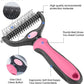 Pet Grooming Tool - 2 Sided Undercoat Rake for Cats and Dogs - Safe Dematting Comb for Easy Mats & Tangles Removing - No More Nasty Shedding and Flying Hair