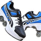 Double-Row Deform Wheel Automatic Walking Shoes Invisible Deformation Roller Skate 2 in 1 Removable Pulley Skates Skating Parkour