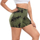 CHRLEISURE Women's 4 Packs Workout Gym Shorts, High Waisted Butt Lifting Scrunch Butt Seamless Booty Shorts