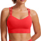 CRZ YOGA Softness Mold Womens Butterluxe Strappy Longline Sports Bra - Double Spaghetti Strap Workout Yoga Crop Top Athletic