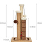 Cat Scratching Post Premium Natural Sisal Jute Carpet 3 Scratch Posts with Interactive Track Ball Base and Hanging Balls Toys Kitten Scratcher for Indoor Kittens and Small Cats
