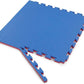 Xspec 1" Extra Thick 48 sq ft Reversible EVA Gym Foam Floor Mat Tiles (24" x 24"), Steel Pattern, 12 pcs, Blue & Red