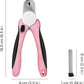Flexzion Dog Cat Nail Clipper and Trimmer, Pet Toe Claw Scissor Grooming Tool with Stainless Steel Blades File Easy Grip Handle Safety Guard Avoid Overcutting for Small Medium Large Breed Puppy, Pink