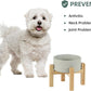 Ceramic Raised Dog and Cat Bowl Set, 2 Heights Elevated Stand, Food and Water Bowl for Small Breed Dogs, Weighted Dog Dishes, Pet Bowl(6.1'',28.7oz, Grey)