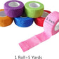 6 Pack 1" x 5 Yards Self Adhesive Bandage Wrap Breathable Cohesive Vet Wrap for Pets, Elastic Self-Adherent Tape for Sports, Wrist, Ankle (Black)