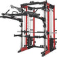 FAGUS Commercial Smithe Machine with 308lb Dual Weight Stacks, 4000LBS Power Cage Squat Rack with Lever Arm & Leg Press, Multi-Function Linear Bearing Cable Crossover Machine for Home Gym