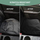 Dog Car Front Seat Cover with Side Flaps & Buckle Straps for Pet, 100% Waterproof 600D Oxford Single Seat Protector Heavy Duty Quilted Scratch Proof, Universal Size for SUV Truck, Black