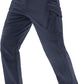 TACVASEN Men's Winter Pants 9 Pockets Fleece Snow Hiking Pants Water-Resistant Warm Softshell Thick Tactical Pants