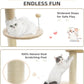 Made4Pets Floor to Ceiling Cat Tree 93-106'',Tall Cat Tower 5 Tiers, Adjustable Height, Stable Cat Tree Tower with Scratching Posts, Fluffy Condo, Hammock and Ball Toy for Indoor Cats/Kitten, Beige