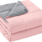 yescool Weighted Blanket for Adults (15 lbs, 48" x 72", Pink Grey) Cooling Heavy Blanket for Sleeping Perfect for 160-180 lbs, Twin Size Breathable Blanket with Premium Glass Bead, Machine Washable