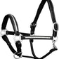 Exion Leather Horse Halter with Padding & Clincher Studs – Adjustable Quick‑Release Crownpiece Halter for Horses – Vegetable‑Tanned Leather in Black & Brown – Cob, Full & Oversize