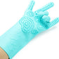 Pet Grooming Magic Gloves, Dog Cat Bathing Shampoo Brush, Silicone Hair Removal Gloves with Thick High Density Teeth for Bathing and Messaging, Double-Side Scrubbing Gloves for Shedding