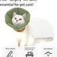 Cat Cone Collar - Soft Waterproof Elizabethan for Cats, Cute Green Flower Anti-Lick Recovery Collar, Adjustable Healing Collar for Wound Care & Surgery，S