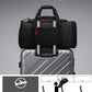 Gym Bags for Men Women, 45L Sports Travel Duffle Bag with Shoe Compartment, 3 in 1 Weekener Overnight Backpack with Wet Pocket, Black