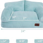 Hollypet Fluffy Plush Pet Cat Couch Sofa Soft Calming Pet Dog Sofa Beds for Medium Small Cats and Dogs, Mint Green
