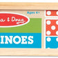 Melissa & Doug Dominoes Tabletop Game with 28 Colorful Tiles in Wooden Storage Box