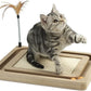 PEEKAB Cat Scratcher,Sisal Scratching Board with Track Ball Interactive Toy and Swing Feather Toys for Indoor Cats and Kittens,Large Heavy Durable