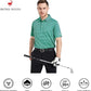 Mens Golf Shirt Moisture Wicking Dry Fit Performance Sport Short Sleeve Striped Golf Polo Shirts for Men