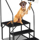 RV Step 3 Step Ladder, Upgrade RV Step with Handrails, Heavy Duty RV Stairs with Anti-Slip Pedal Hot Tub Steps, Removable Camper Step for Spa/Porch/Pet/Mobile Home（2 Handrails