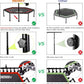 ONETWOFIT 48" Silent Mini Trampoline with Adjustable Handle Bar Fitness Trampoline Bungee Rebounder Jumping Cardio Trainer Workout for Adults