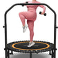 ANCHEER 40"/48" Foldable Rebounder Trampoline for Adults/Kids with Resistance Bands and Bungees, Indoor & Outdoor Mini Trampoline with Bar and Safety Padding - Max Load 450lbs/550lbs