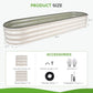 Galvanized Raised Garden Bed - 8×2×1ft Planter Raised Beds for Gardening | Oval Metal Garden Planter Box with Safety Edging and Bracing Rods for Vegetables Fruits and Flowers (White)