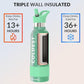 Coldest Insulated Water Bottle with Straw Lid - Stainless Steel Metal Insulated Bottle for Men & Women (Green Aurora Glitter, 21 oz)